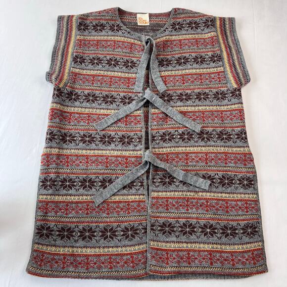It's Pure Gould Vintage Women's Boho Brown Long Sweater Vest sz Medium Cardigan - Picture 1 of 7